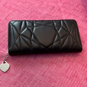 Tiffany & Co Padded Leather Black Wallet NWOT
